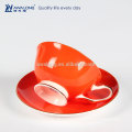 Hot Sale Pure Color Promotional Fine Ceramic Bone Chine Tea Coffee Cup And Saucer